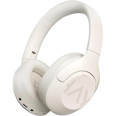 Imagem de HAYL0U S30 Fones de Ouvido Sem Fio Bluetooth, Cancelamento de Ruído Ativo Over-Ear Headphone, 80 Horas Reprodução, Dobrável (Basic, Branco)