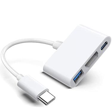 Imagem de Adaptador multiportas AV digital USB C com saída HDMI 4K 60Hz e porta USB 3.0 e porta de carregamento USB-C para Apple MacBook Pro M1 2016-2022 Air M1 2018-2022, iPad Pro, iMac e outros dispositivos USB C
