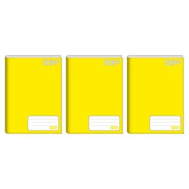 Imagem de Kit com 3 Caderno Brochurão 96 Folhas Amarelo 20cmx27cm Jandaia