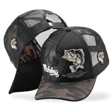 Imagem de Boné Trucker Telinha Pescador Pescaria Masculino Feminino - Pampas Cou