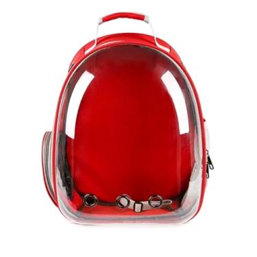 Imagem de Mochila De Transporte Para Pets Cachorros E Gatos Com Ventilação Transparente Portátil - PREMIUM DUPIN (Vermelho)