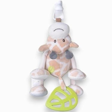 Imagem de Girafa de Pelúcia Macia Infantil Com Garra de Pendurar Sobe e Desce