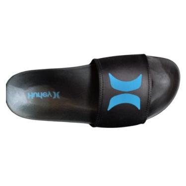 Imagem de Chinelo hurley slide icon preto/preto, Preto, Azul, 40