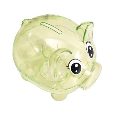 Imagem de ＫＬＫＣＭＳ Cofrinho animal banco de dinheiro armazenamento pode, presente do festival porco poupança pote mesa ornamento escultura de porco, caixa de dinheiro, Verde