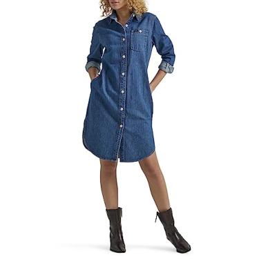 Imagem de Lee Vestido jeans feminino lendário de manga comprida, Tire uma queda, P