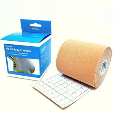 Imagem de Kinesio Tape Fita Pé Pulso Edemas Drenagem Linfática Lesões 7,5cm x 5m