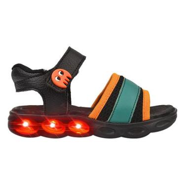 Imagem de Sandália Papete Infantil Masculina Game Pacman Sola Led - Grugui, Pret