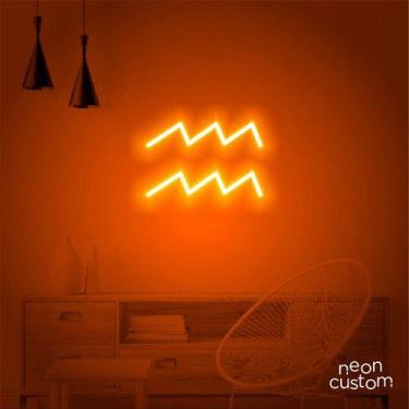 Imagem de luminaria letreiro Neon Led Signo Aquário 80x55 luminoso decoração p/ 