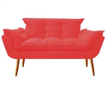 Imagem de Namoradeira  Decorativa  Opala Pés Palito em Madeira 2 Lugares Sala de