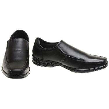 Imagem de Sapato Social Masculino Comfort Couro Bico Quadrado Ortopédico Macio P