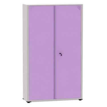 Imagem de Armário de Aço Montável Econômico Ap403sl Pandin 2,0 m Cinza e Lilás