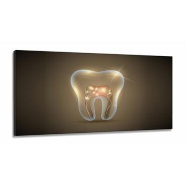Imagem de Quadros Decorativos Dente Consultório Dentista em Tecido Canvas 130x60