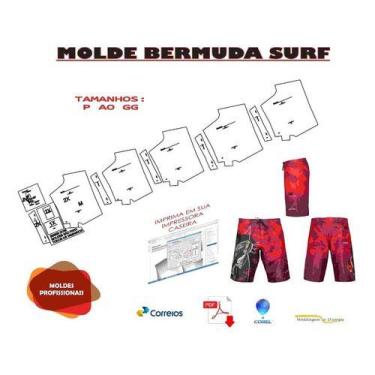 Imagem de Molde De Bermuda Surf, Do P Ao Gg Envio Correio Ou Email Pdf - Modelag