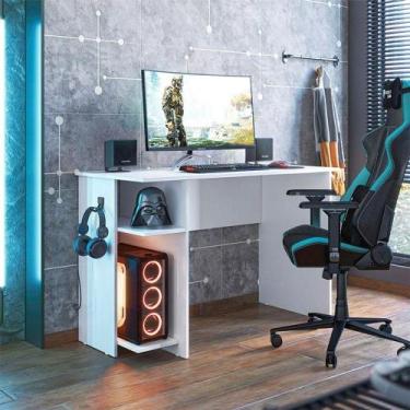 Imagem de Mesa Para Computador Gamer 3875 Ambiente Branco Brilho - Qmovi
