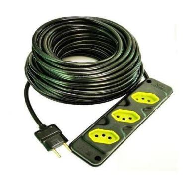 Imagem de Extensão Elétrica 10a/20a Reforçada 25m Pp 2x2,5mm 3 Tomadas - Margiri