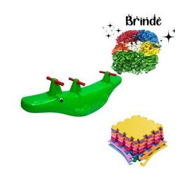 Imagem de Playground Crocodilo Tatames 50x50  100 Multiblocos Inclusos - Valenti