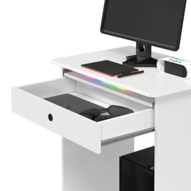 Imagem de Mesa De Computador Prática 1 Gaveta - Ej Móveis, Branco