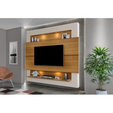 Imagem de Painel de TV grande cor carvalho / off white tv até 75 polegadas - Lua