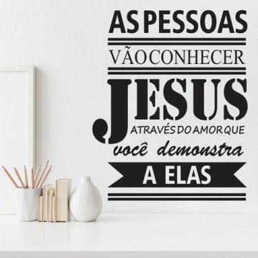 Imagem de Adesivo De Parede Decorativo Frase As Pessoas Vão Conhecer Jesus - DEK