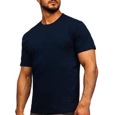 Imagem de Camiseta 100% algodão básica masculina - GILUZ, P, Azul marinho