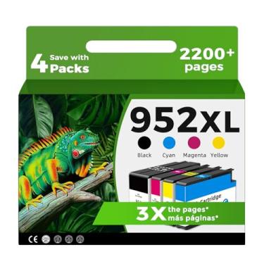 Imagem de Pacote combo de cartuchos de tinta 952XL para impressora HP 8710 7740 para HP 952 XL cor preta compatível com HP952 OfficeJet Pro 8720 8725 8210 8715 8702 8740 7720 8730 8216 8700 preto an magenta