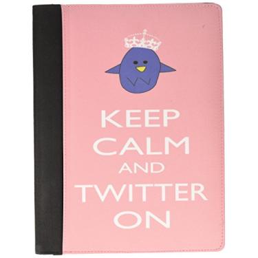 Imagem de Rikki Knight Pasta para notebook Keep Calm and Twitter on Light Pink Color Faux Suede (caderno pautado incluído)