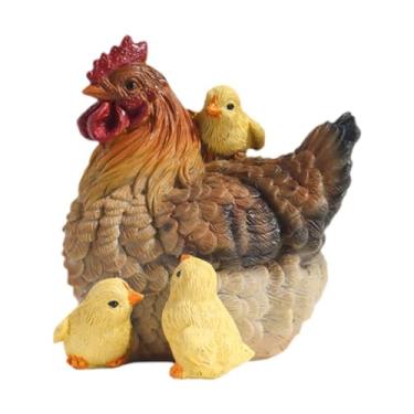Imagem de ＡＷＨＡＯ Estátua de galinha estátua ao ar livre quintal arte decoração fazenda animal escultura para fazenda gramado, Galinha