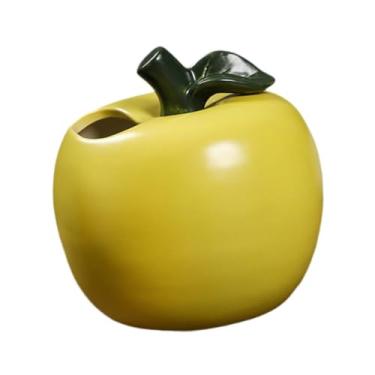 Imagem de Generic Vaso de propagação em forma de fruta Vaso de cerâmica para flores Decoração para casa Suporte para plantas de mesa Decoração para vasos decorativos, Maçã Verde