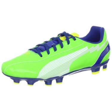 Imagem de Puma Chuteira de futebol masculina Evospeed 5 FG, Verde jasmim/azul monaco/fluorescente, 11
