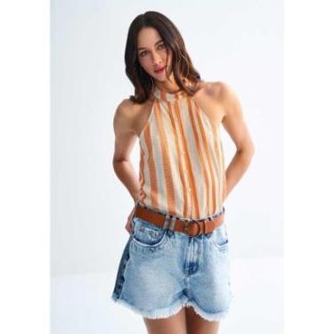 Imagem de Shorts Jeans Linha A Cintura Alta Duo Denim-Feminino