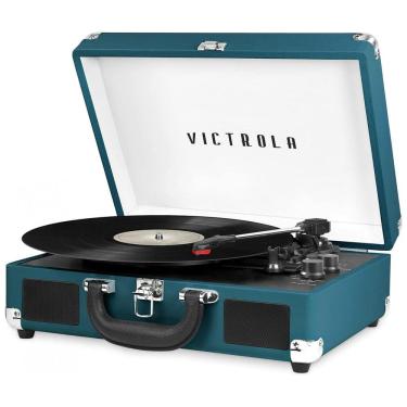 Imagem de Vitrola Toca Discos 3 Velocidades, com USB, 45 RPM, 110v, VICTROLA VSC 550BT BCL, Azul