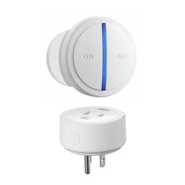 Imagem de Zoiinet mini interruptor de tomada de controle remoto, portátil, sucção magnética e interruptor de plugue sem fio removível, sem fiação, sem wifi, 300 pés, 15a/1500w, programável, para eletr