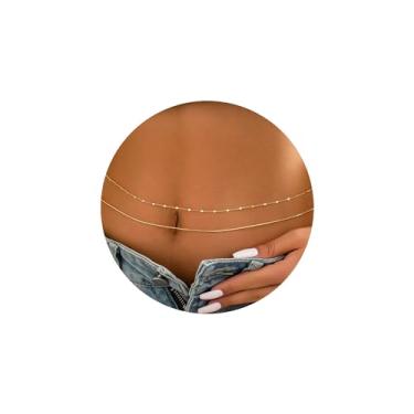 Imagem de Turandoss 1-3 peças de correntes de cintura banhadas a ouro 18K para mulheres – Corrente de barriga em camadas de ouro para a cintura ajustável multicamadas sexy biquíni corrente de cintura para