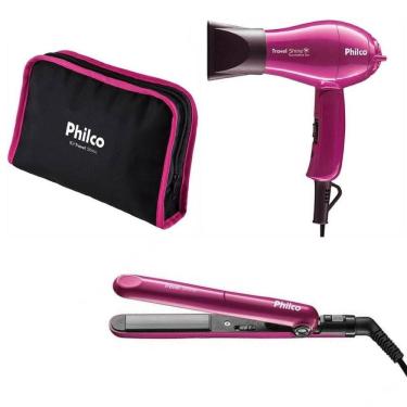 Imagem de Kit Philco Secador + Chapinha 1000W Bilvot Rosa