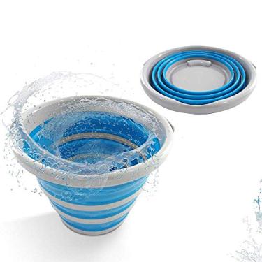 Imagem de Balde Retrátil Dobrável em Silicone 10 Litros Azul