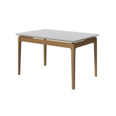 Imagem de Mesa 1.4 c/ vidro Retangular - Off White/Nature