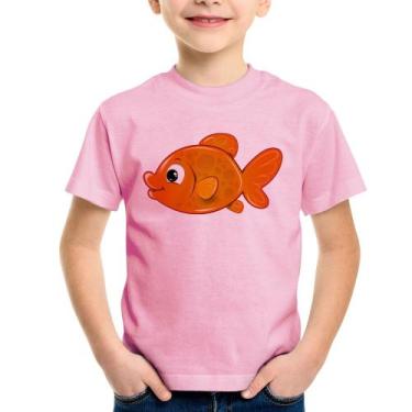 Imagem de Camiseta Infantil Peixinho Brinquedo - Foca na Moda, Rosa bebê, 8