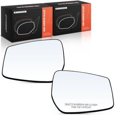 Imagem de A-Premium Vidro espelhado não aquecido do lado do motorista e do passageiro de 2 peças com placa de suporte compatível com Nissan Versa 2015-2019, Versa Note 2015-2019 - Espelho retrovisor lateral