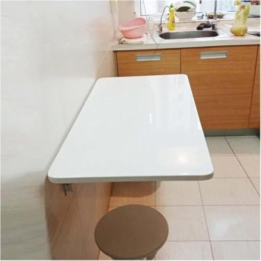 Imagem de Mesa dobrável montada na parede, mesa dobrável para lavanderia, mesa dobrável para pequenos espaços para escritório em casa, banco de trabalho, cozinha, uma cor, 90 x 30 cm