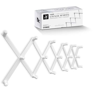 Imagem de Mercurial Trade Cabide de madeira grande expansível – ganchos de madeira de faia montados na parede sanfonada – pinos modernos feitos à mão – pendurar casaco, jaqueta, chapéu, toalha – 17 ganchos,