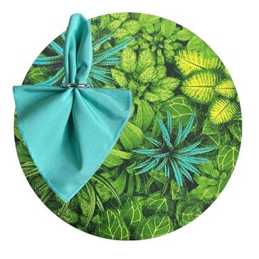 Imagem de Kit Sousplat Suplá Completo Mesa Posta com Guardanapos e Pg Decorativo 6 Lugares (JARDIM VERTICAL 02 - GUARDANAPO TIFFANY - PG ARGOLA PRATA)