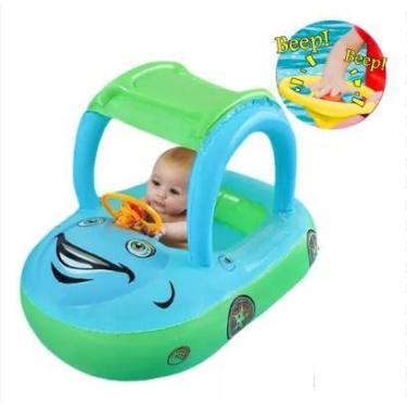 Imagem de Bóia Inflável Buggy Carrinho Para Bebês Com buzina Infantil - 3M