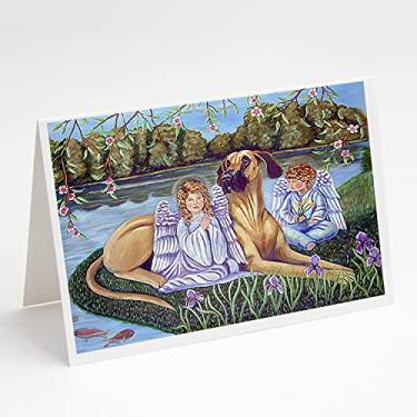Imagem de Caroline's Treasures 7507GCA7P Angels with Great Dane Cartões comemorativos e envelopes, pacote com 8, 7 x 5, multicolorido