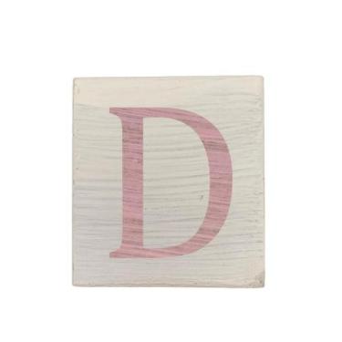 Imagem de Cubo Branco Letra Rosa Bebê Festa Chá de Bebê Decoração 8x8x8 Cm Mdf M