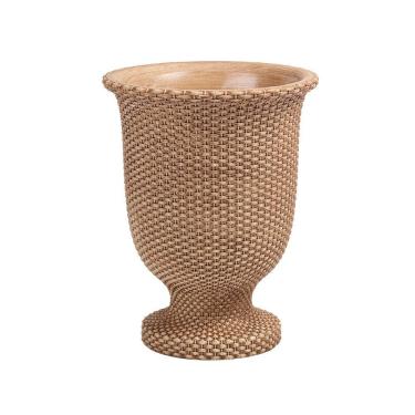 Imagem de Vaso Decorativo Tramado em Cimento Marrom 32cm CS0007 BTC