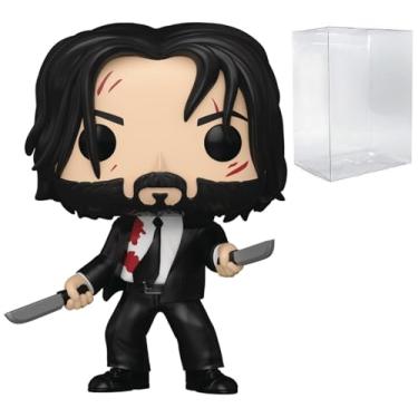 Imagem de POP Filme: John Wick - Boneco de vinil Funko Bloody John Wick com facas duplas (incluído com caixa protetora compatível), multicolorido, 9,5 cm