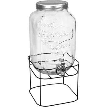 Imagem de REFRESQUEIRA COM SUPORTE METAL HOME&CO VIDRO 8L 45x21x21cm TRANSPARENTE