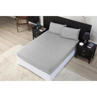 Imagem de jogo de lençol KING 3 peças 600 FIOS MICROPERCAL AVELUDADO - SAFIRA EN