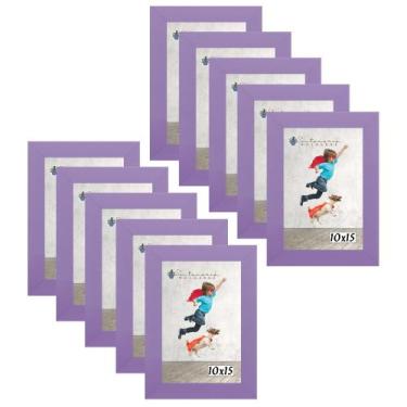 Imagem de Kit 10 Molduras Porta Retrato 10X15 Lilás - Santamaria Molduras
