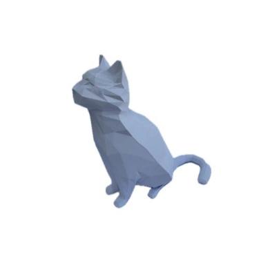 Imagem de Gato decorativo poligonal - Impressão 3D - FLEX3D, Branco
